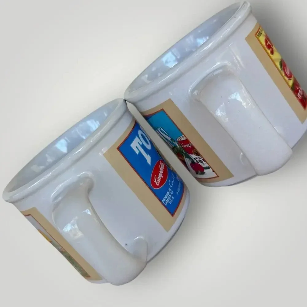 Campbell's Vintage Soup Mugs 2005 Set of 2 Collectible Houston Harvest 16 oz - Picture 6 of 10